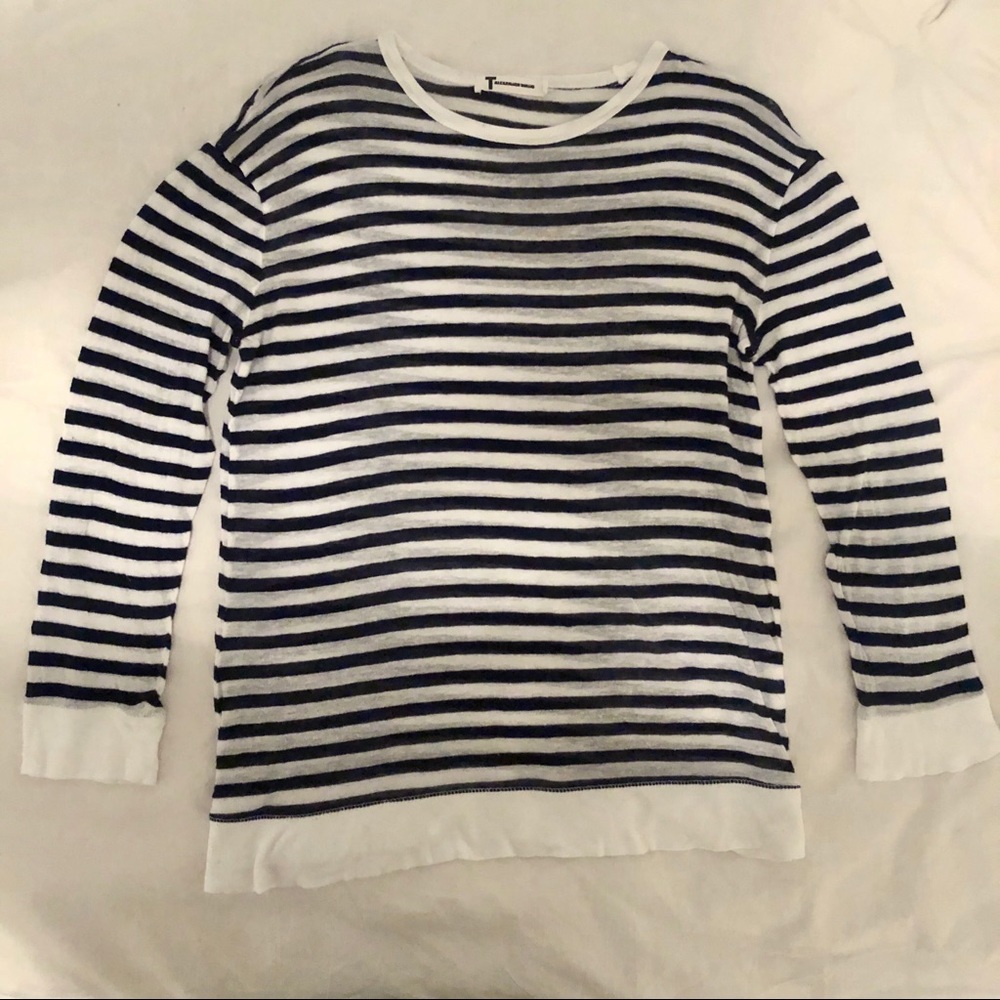 T by Alexander Wang Striped Shirt Sweater